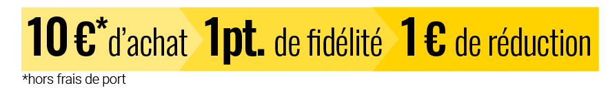 10 euros d'achat = 1 point de fidélité = 1 euro de réduction