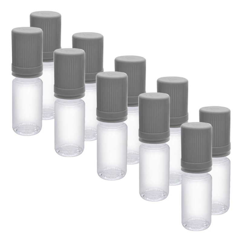 Flacons DIY Bouchon Gris Clair - 10ml x 10