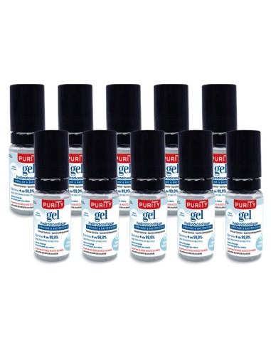 Pack de 10 Mini-flacon de 10ml - Gel Hydroalcoolique Français – Purity