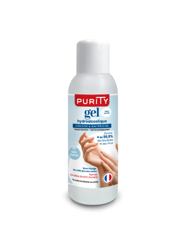 Mini-flacon de 100ml de Gel Hydroalcoolique Français – Purity