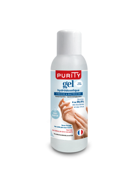 Mini-flacon de 100ml de Gel Hydroalcoolique Français – Purity