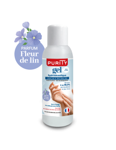 Mini-flacon 100ml Gel Hydroalcoolique Français - Parfum Fleur de Lin – Purity 2