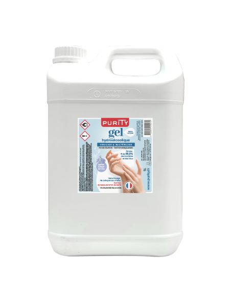 Bidon de 5 litres Gel Hydroalcoolique Français -  Parfum Fleur de Lin – Purity