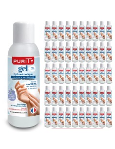 Lot de 10 Mini-flacons de 100ml de Gel Hydroalcoolique Français – Purity