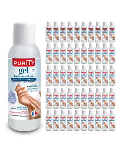 Lot de 10 Mini-flacons de 100ml de Gel Hydroalcoolique Français – Purity