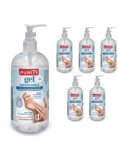 Flacon avec pompe de 500ml de Gel Hydroalcoolique Français – Purity